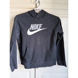 Nike Boys Youth XL Pullover Hoodie Black White Futura Logo Fleece Sweatshirt